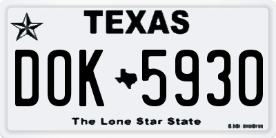 TX license plate DOK5930