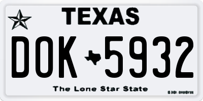 TX license plate DOK5932