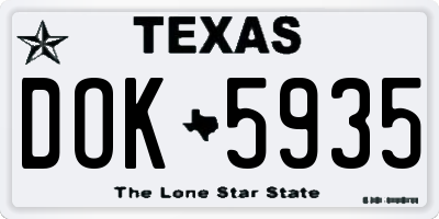 TX license plate DOK5935