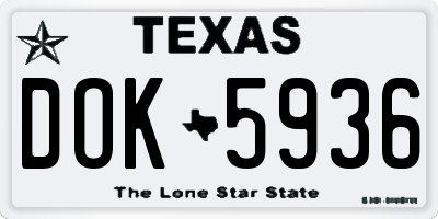 TX license plate DOK5936