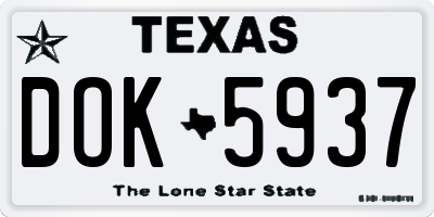 TX license plate DOK5937