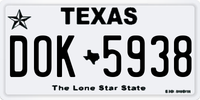 TX license plate DOK5938
