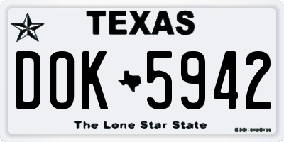 TX license plate DOK5942