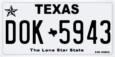 TX license plate DOK5943