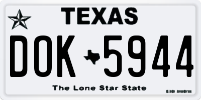 TX license plate DOK5944