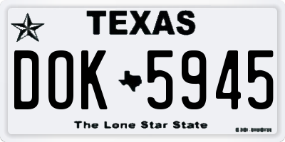 TX license plate DOK5945