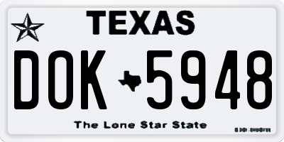 TX license plate DOK5948