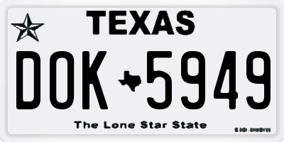 TX license plate DOK5949