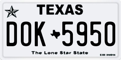 TX license plate DOK5950