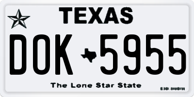 TX license plate DOK5955