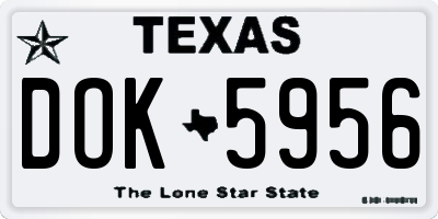 TX license plate DOK5956
