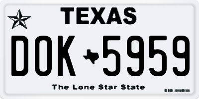 TX license plate DOK5959