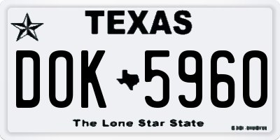 TX license plate DOK5960