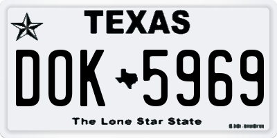 TX license plate DOK5969