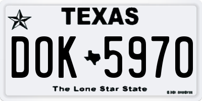 TX license plate DOK5970