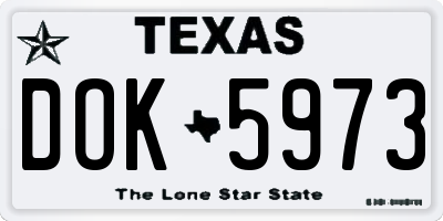 TX license plate DOK5973