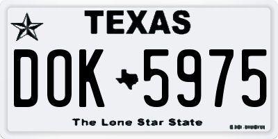 TX license plate DOK5975
