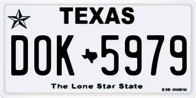 TX license plate DOK5979