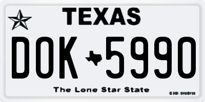 TX license plate DOK5990