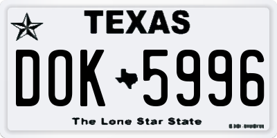 TX license plate DOK5996