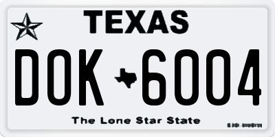 TX license plate DOK6004