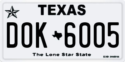 TX license plate DOK6005
