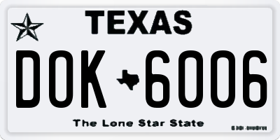 TX license plate DOK6006