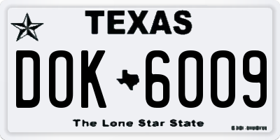 TX license plate DOK6009