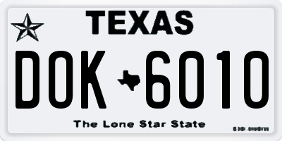TX license plate DOK6010