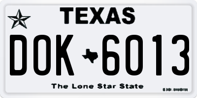 TX license plate DOK6013