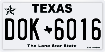 TX license plate DOK6016