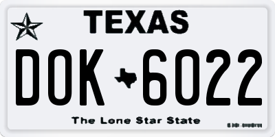 TX license plate DOK6022