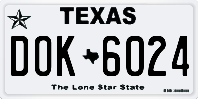 TX license plate DOK6024