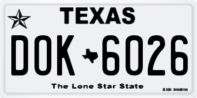 TX license plate DOK6026