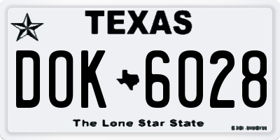 TX license plate DOK6028