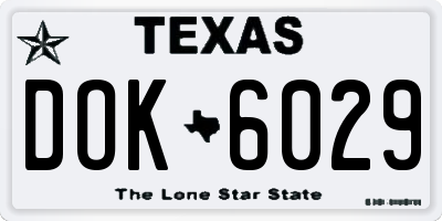 TX license plate DOK6029