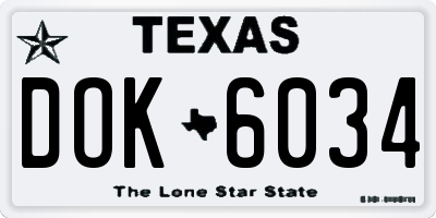 TX license plate DOK6034