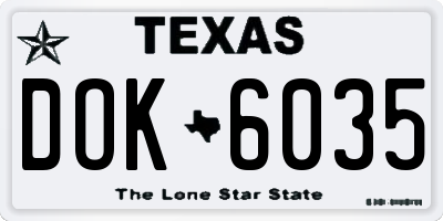 TX license plate DOK6035