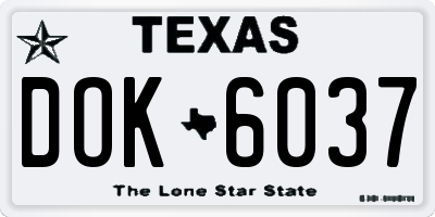 TX license plate DOK6037