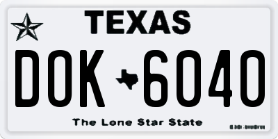 TX license plate DOK6040