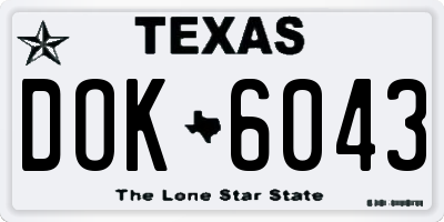 TX license plate DOK6043