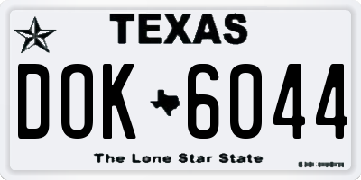 TX license plate DOK6044