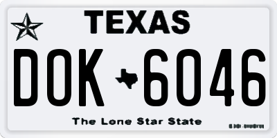 TX license plate DOK6046