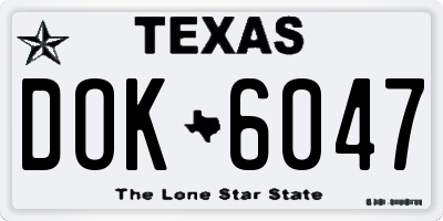 TX license plate DOK6047