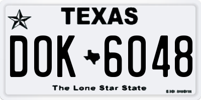 TX license plate DOK6048
