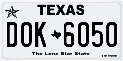 TX license plate DOK6050