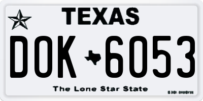 TX license plate DOK6053