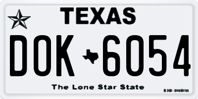 TX license plate DOK6054