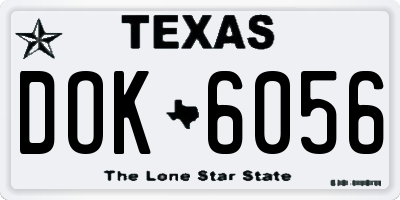 TX license plate DOK6056