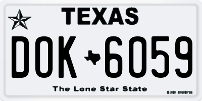TX license plate DOK6059